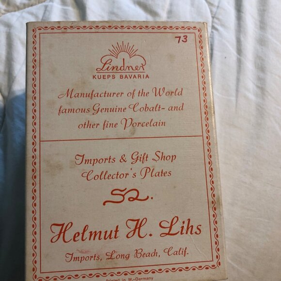 Lindner Kueps Cobalt Blue 24 Karat Gold Trim Handmade Porcelain Bell 1973 Bavari - Picture 2 of 3